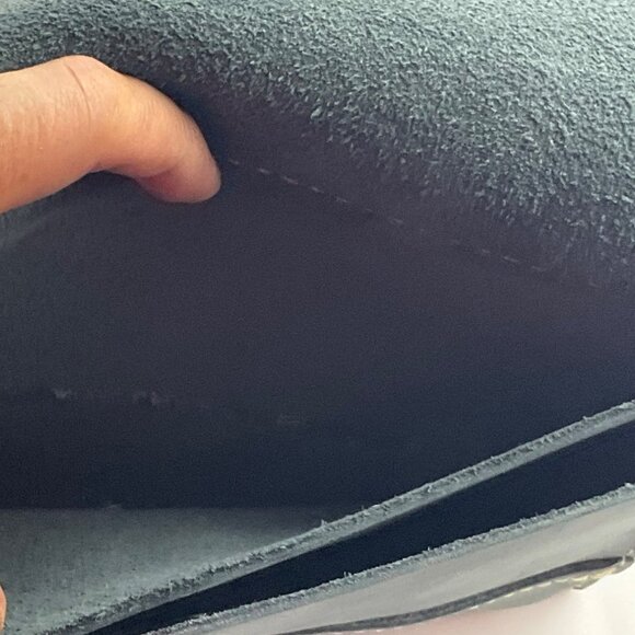 Portland Leather Goods Envelope Clutch Crossbody Bag Gray Convertible - Picture 10 of 15